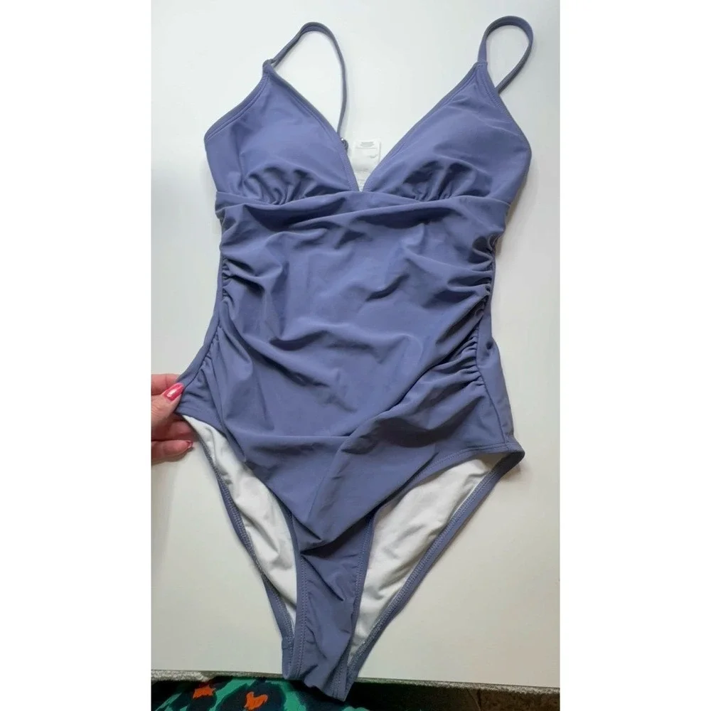 NWOT women's size SMALL one piece swim suit bathing suit. Periwinkle color.
